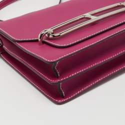 Pre Owned Hermès Rose Purple Evercolor Leather Roulis 23 Bag