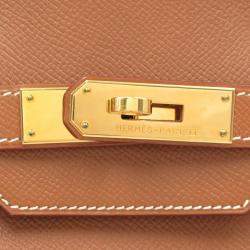 مملوكة مسبقًا Hermes Brown Courchevel Leather Gold Hardware Birkin 35 Bag 