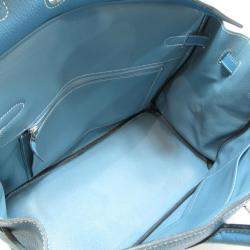 مملوكة مسبقًا Hermes Blue Taurillon Clemence Leather Palladium Hardware Birkin 35 Bag 