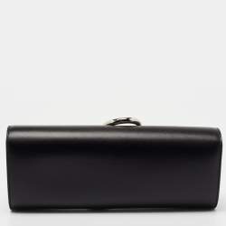 Pre Owned Hermes Black Box Calf Leather Egee Clutch
