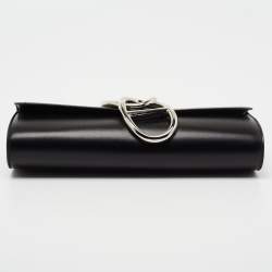 Pre Owned Hermes Black Box Calf Leather Egee Clutch
