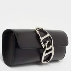 Pre Owned Hermes Black Box Calf Leather Egee Clutch