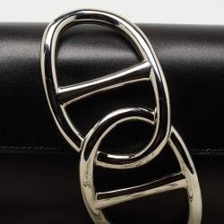 Pre Owned Hermes Black Box Calf Leather Egee Clutch