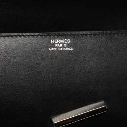 Pre Owned Hermes Black Box Calf Leather Egee Clutch