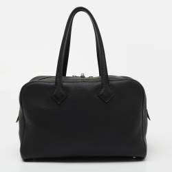 Pre Owned حقيبة هيرمس فيكتوريا II فور توت جلد كليمينس أسود 35