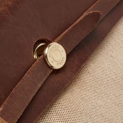 Hermes Natural/Havane Toile and Leather 2-in-1 Herbag Backpack