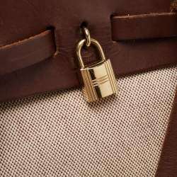 Hermes Natural/Havane Toile and Leather 2-in-1 Herbag Backpack