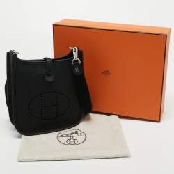 Pre Owned Hermès Noir Taurillon Clemence Leather Evelyne TPM Bag