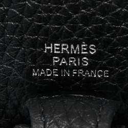 Pre Owned Hermès Noir Taurillon Clemence Leather Evelyne TPM Bag