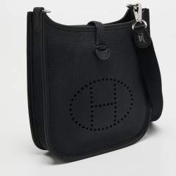 Pre Owned Hermès Noir Taurillon Clemence Leather Evelyne TPM Bag