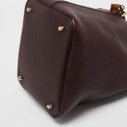 Pre Owned Hermes Prune/Orange Poppy Taurillon Clemence Leather Picotin Lock 22 Bag