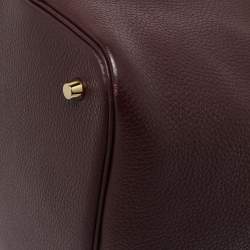 Pre Owned Hermes Prune/Orange Poppy Taurillon Clemence Leather Picotin Lock 22 Bag