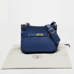 Pre Owned Hermès Blue Brighton/Capucine Swift Leather Palladium Finish Jypsiere 28 Bag