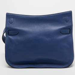 Pre Owned Hermès Blue Brighton/Capucine Swift Leather Palladium Finish Jypsiere 28 Bag