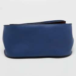 Pre Owned Hermès Blue Brighton/Capucine Swift Leather Palladium Finish Jypsiere 28 Bag