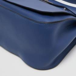 Pre Owned Hermès Blue Brighton/Capucine Swift Leather Palladium Finish Jypsiere 28 Bag