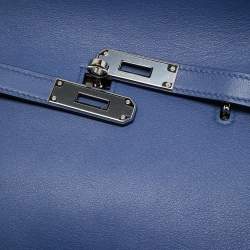 Pre Owned Hermès Blue Brighton/Capucine Swift Leather Palladium Finish Jypsiere 28 Bag