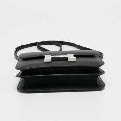 Pre Owned Hermès Black Epsom Leather Palladium Finish Constance 18 Bag