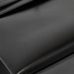 Pre Owned Hermes Black Box Leather Palladium Finish Kelly Sellier 32 Bag
