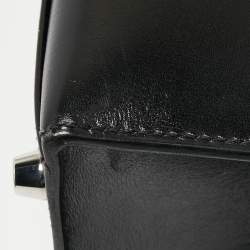 Pre Owned Hermes Black Box Leather Palladium Finish Kelly Sellier 32 Bag