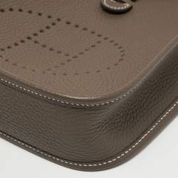 Pre Owned Hermès Etoupe Taurillon Clemence Leather Evelyne TPM 16 Bag