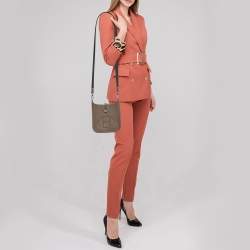 Pre Owned Hermès Etoupe Taurillon Clemence Leather Evelyne TPM 16 Bag