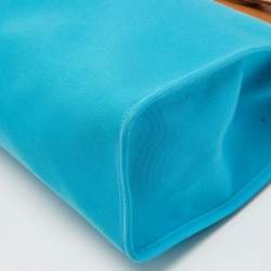 Pre Owned Hermes Celeste/Natural Canvas and Leather Herbag Zip 31 Bag