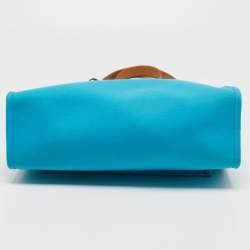 Pre Owned Hermes Celeste/Natural Canvas and Leather Herbag Zip 31 Bag