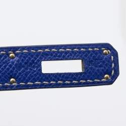 Hermes Bleu Electrique/Mykonos Epsom Leather Palladium Finish Kelly Retourne 35 Bag