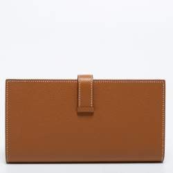 Pre Owned Hermés Gold Epsom Leather Bearn Gusset Wallet