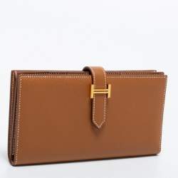 Pre Owned Hermés Gold Epsom Leather Bearn Gusset Wallet