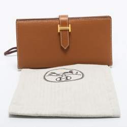 Pre Owned Hermés Gold Epsom Leather Bearn Gusset Wallet