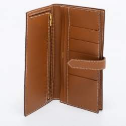 Pre Owned Hermés Gold Epsom Leather Bearn Gusset Wallet