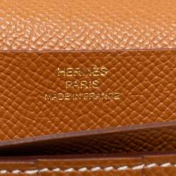 Pre Owned Hermés Gold Epsom Leather Bearn Gusset Wallet
