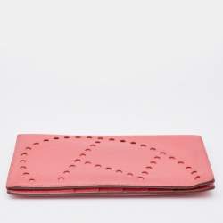 Pre Owned Hermes Rose Tyrien Chevre Mysore Leather Evelyne Long Wallet