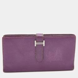 Hermès  Cyclamen Chevre Mysore Leather Palladium Finish Bearn Wallet