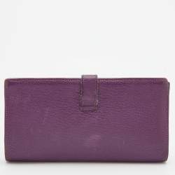 Hermès  Cyclamen Chevre Mysore Leather Palladium Finish Bearn Wallet