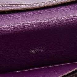 Hermès  Cyclamen Chevre Mysore Leather Palladium Finish Bearn Wallet