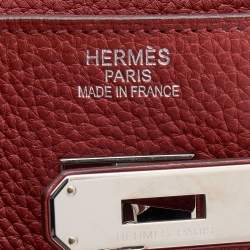 Hermes Sienne Taurillon Clemence Leather Palladium Finish Birkin 40 Bag