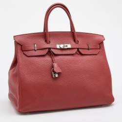 Hermes Sienne Taurillon Clemence Leather Palladium Finish Birkin 40 Bag
