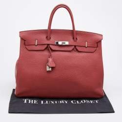 Hermes Sienne Taurillon Clemence Leather Palladium Finish Birkin 40 Bag