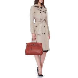 Hermes Sienne Taurillon Clemence Leather Palladium Finish Birkin 40 Bag