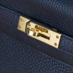 Hermes Black Togo Leather Gold Hardware Kelly 25 Bag 
