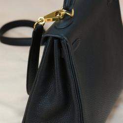Hermes Black Togo Leather Gold Hardware Kelly 25 Bag 