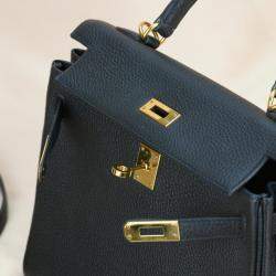 Hermes Black Togo Leather Gold Hardware Kelly 25 Bag 