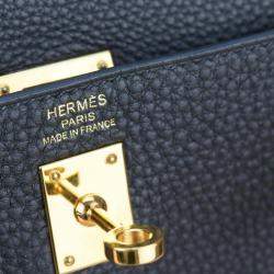 Hermes Black Togo Leather Gold Hardware Kelly 25 Bag 