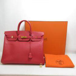 Hermes Red Courchevel Leather Gold Hardware Birkin 40 Bag 