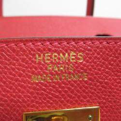 Hermes Red Courchevel Leather Gold Hardware Birkin 40 Bag 