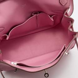 Pre Owned Hermes Pink Swift Leather Palladium Finish Jypsiere 28 Bag