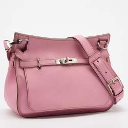 Pre Owned Hermes Pink Swift Leather Palladium Finish Jypsiere 28 Bag